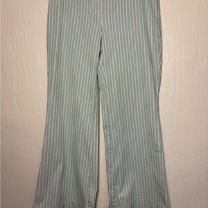 Moda International The Christie Fit Light Blue and White Striped Pants
